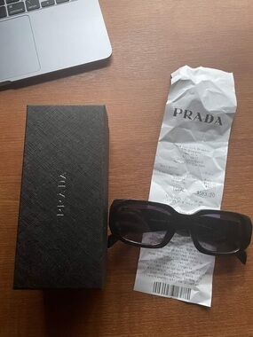 Prada PR 17WS Sunglasses Black Frame Violet Lense
